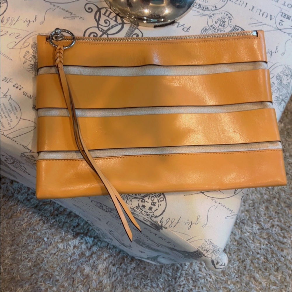 Rebecca Minkoff Tan and Cream Wristlet